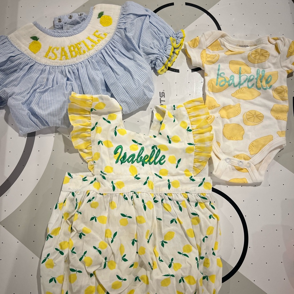 ISABELLE Lemon Print Baby Outfits